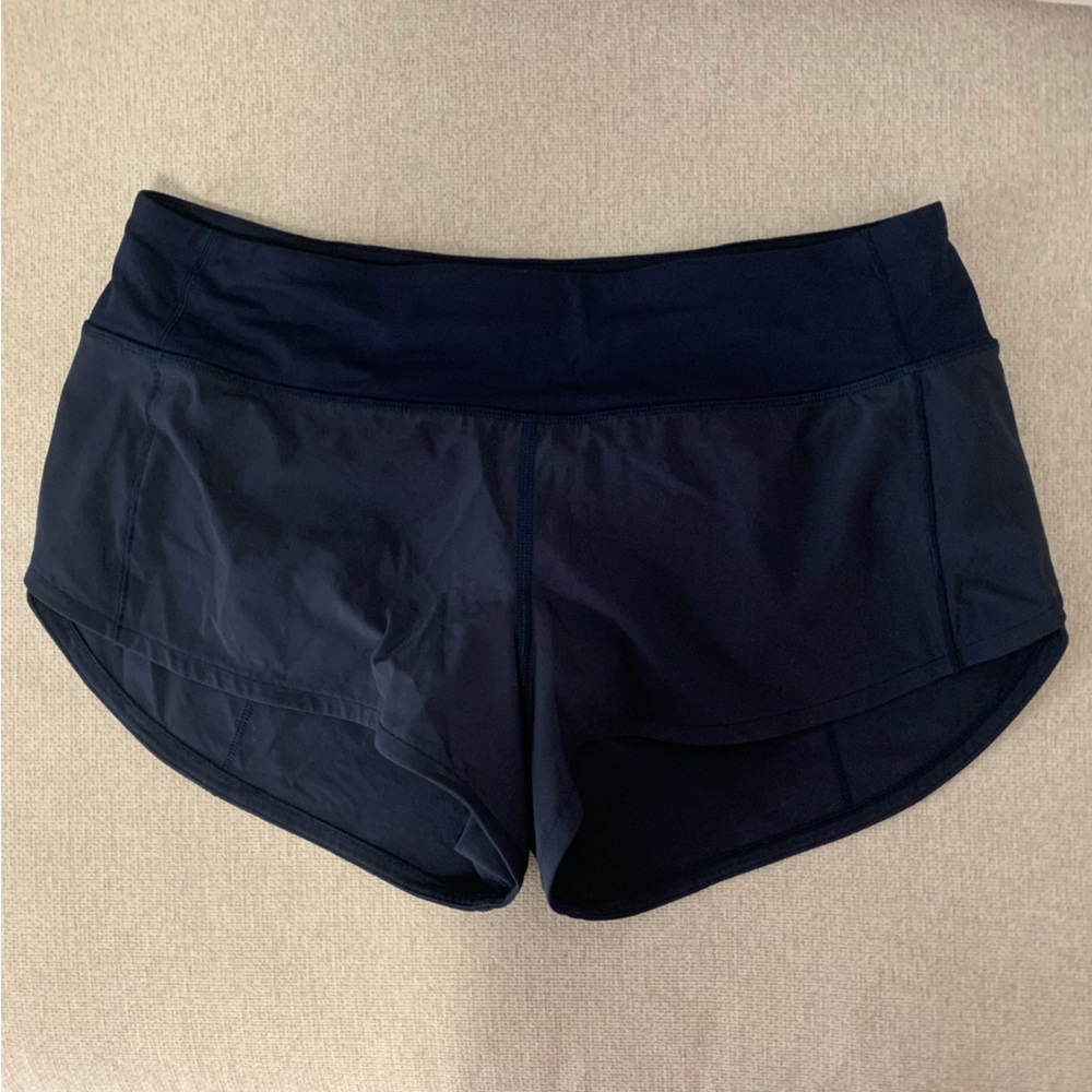 lululemon athletica navy blue women's athletic shorts